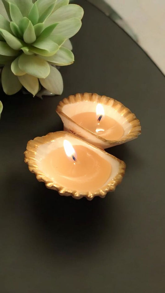 White Seashell Candles – Handcrafted Coastal Elegance (Set of 4)