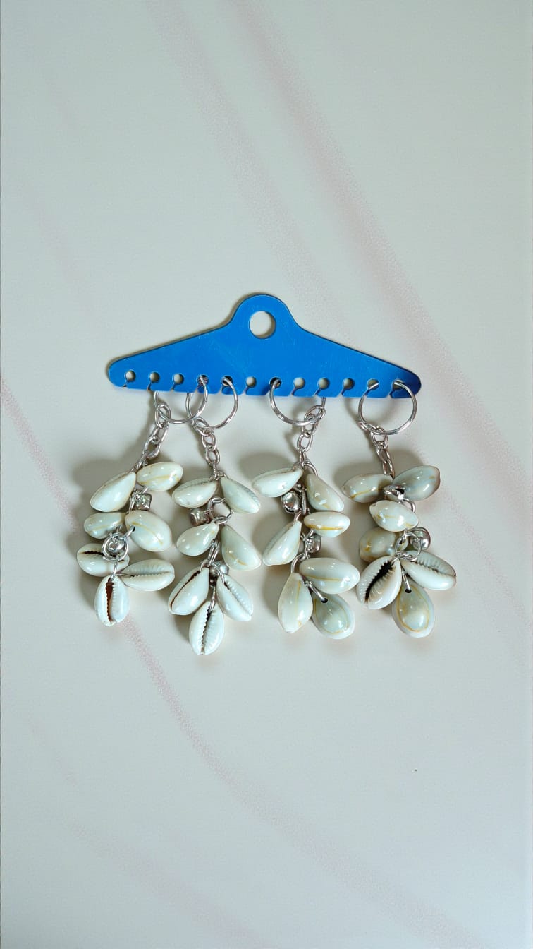 Cowrie Shell Ghungroo Keychain | Handmade Sea Shell Bag Charm
