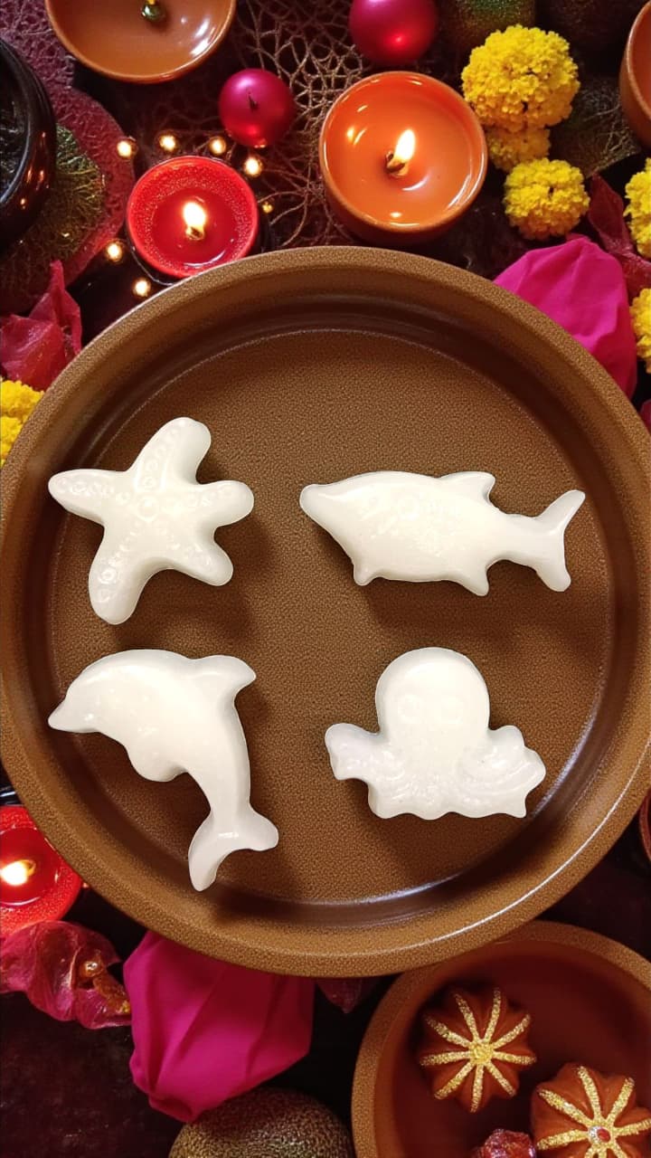Ocean-Inspired Wax Melts (2–3 cm) – Festive Diwali Special | Eco-Friendly, Handcrafted Vanilla Scent