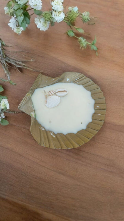 Bronze Clam Shell Candle – Ocean-Inspired Decor