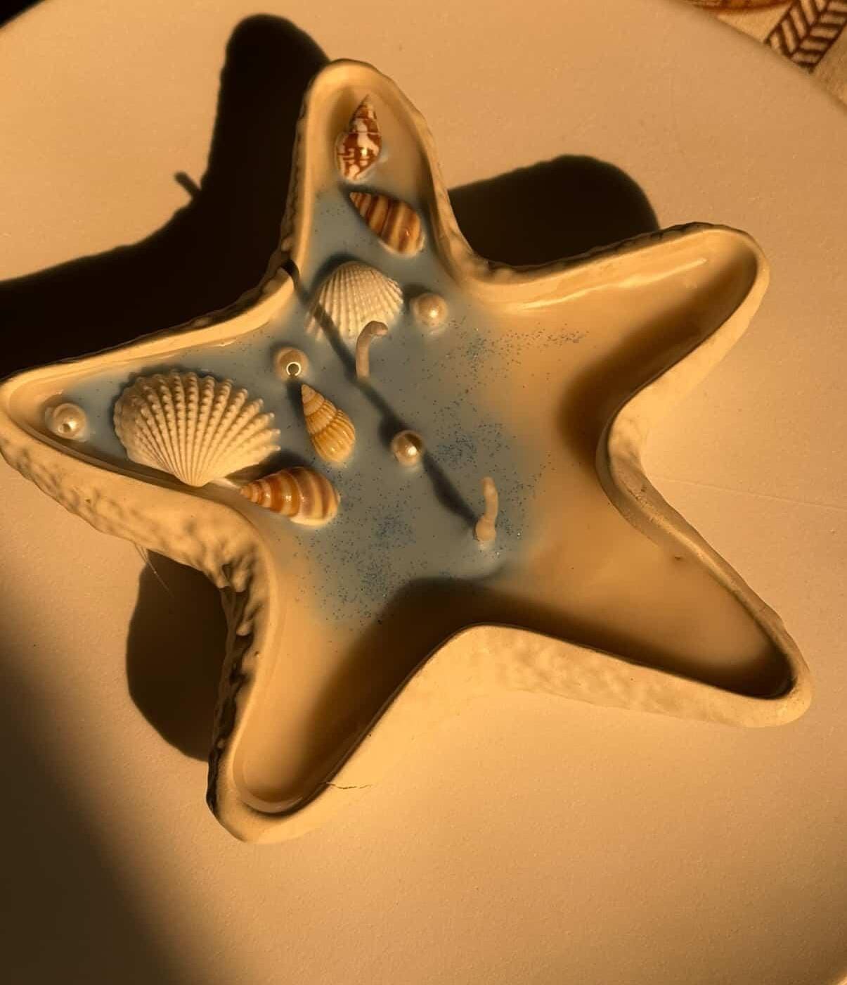 Ceramic Starfish Ombre Candle – Coastal Decor | Festive & Gifting Special