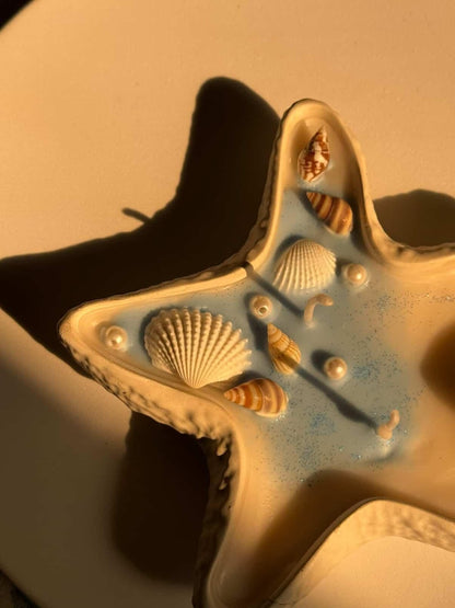Ceramic Starfish Ombre Candle – Coastal Decor | Festive & Gifting Special