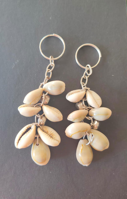 Cowrie Shell Ghungroo Keychain | Handmade Sea Shell Bag Charm